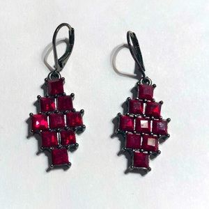 Red Rhinstone Drop Earrings